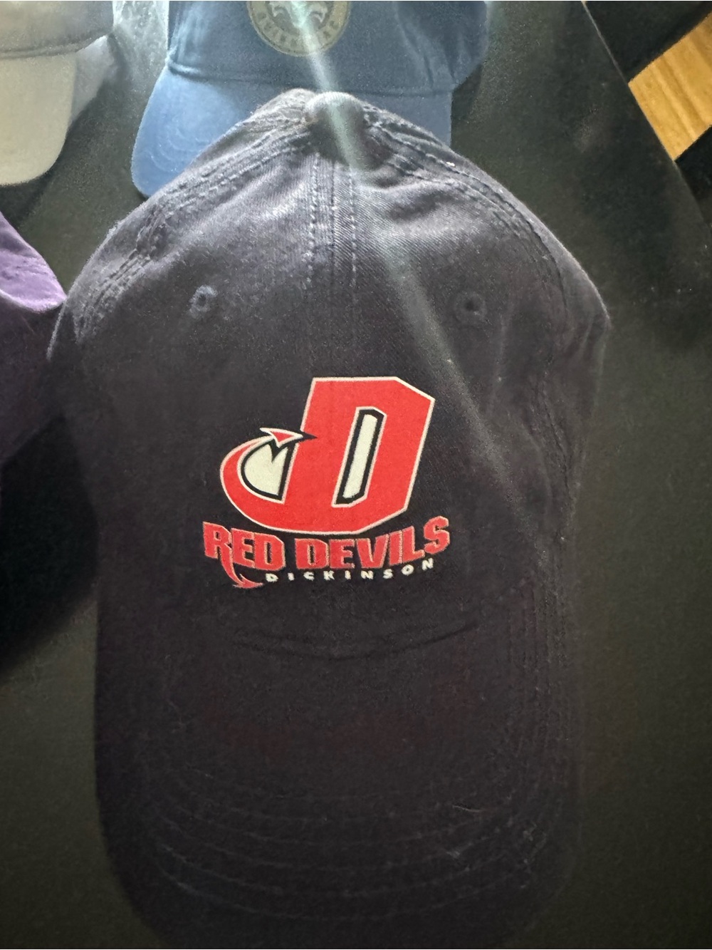 Red Devils Dickinson Embroidered Logo Black Baseball Cap